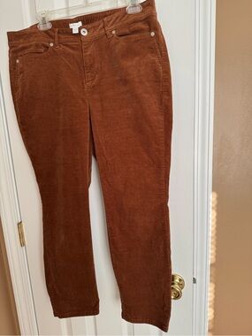 J. Jill Straight-Leg Corduroy Jeans in Rust